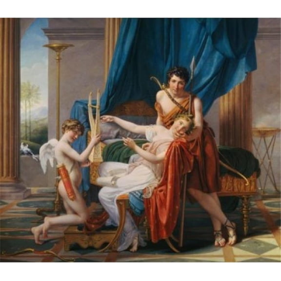 Sappho & Phaon Jacques Louis David 1748-1825 French Hermitage State Museum Leningrad Poster Print - 18 x 24 in.