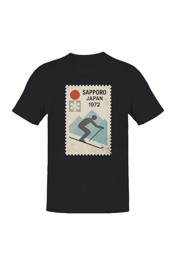 Sapporo 1972 Olympic Skiing Design Men's T-shirt