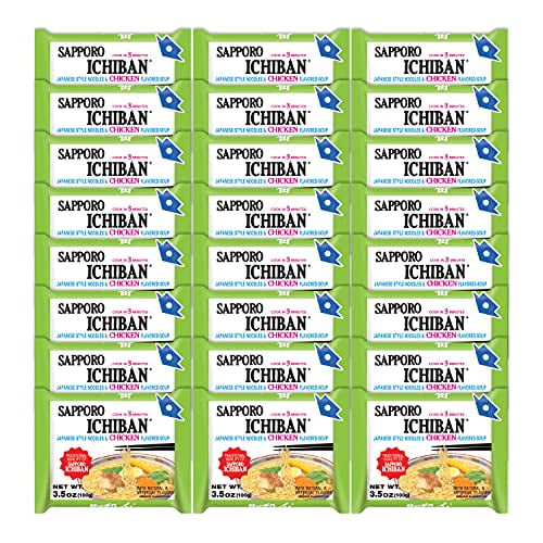 Sapporo Ichiban Chicken Flavored Soup Noodles, 3.5 oz, (Pack of, 24)