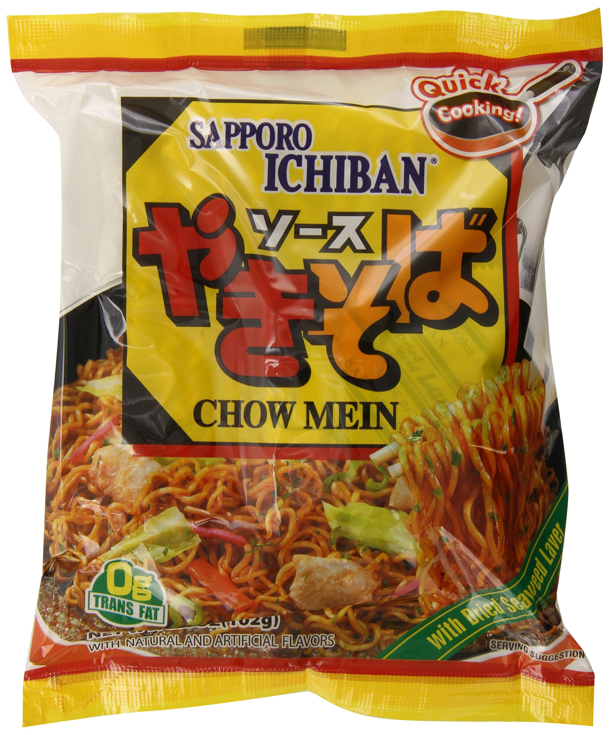 Sapporo Ichiban Chow Mein Japanese Style Noodles, 3.6 oz, Pack of 24