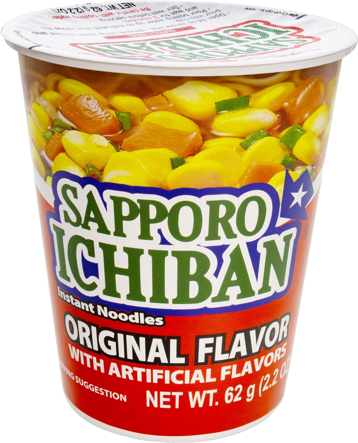 Sapporo Ichiban Original Flavor Instant Ramen Cup Noodles, 2.2 Oz