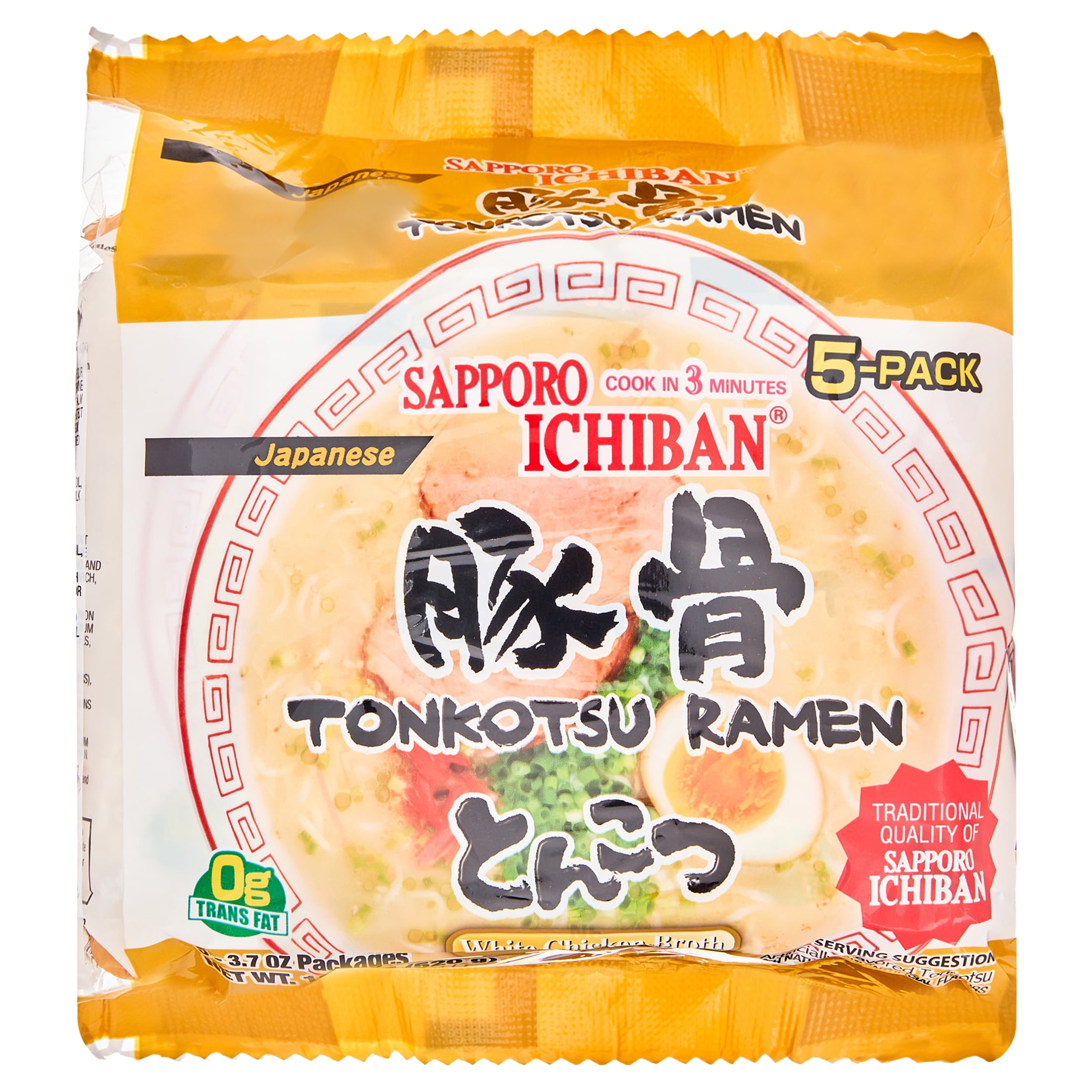 Sapporo Ichiban Tonkotsu Ramen Noodles, 18.5 Oz, 5-Pack