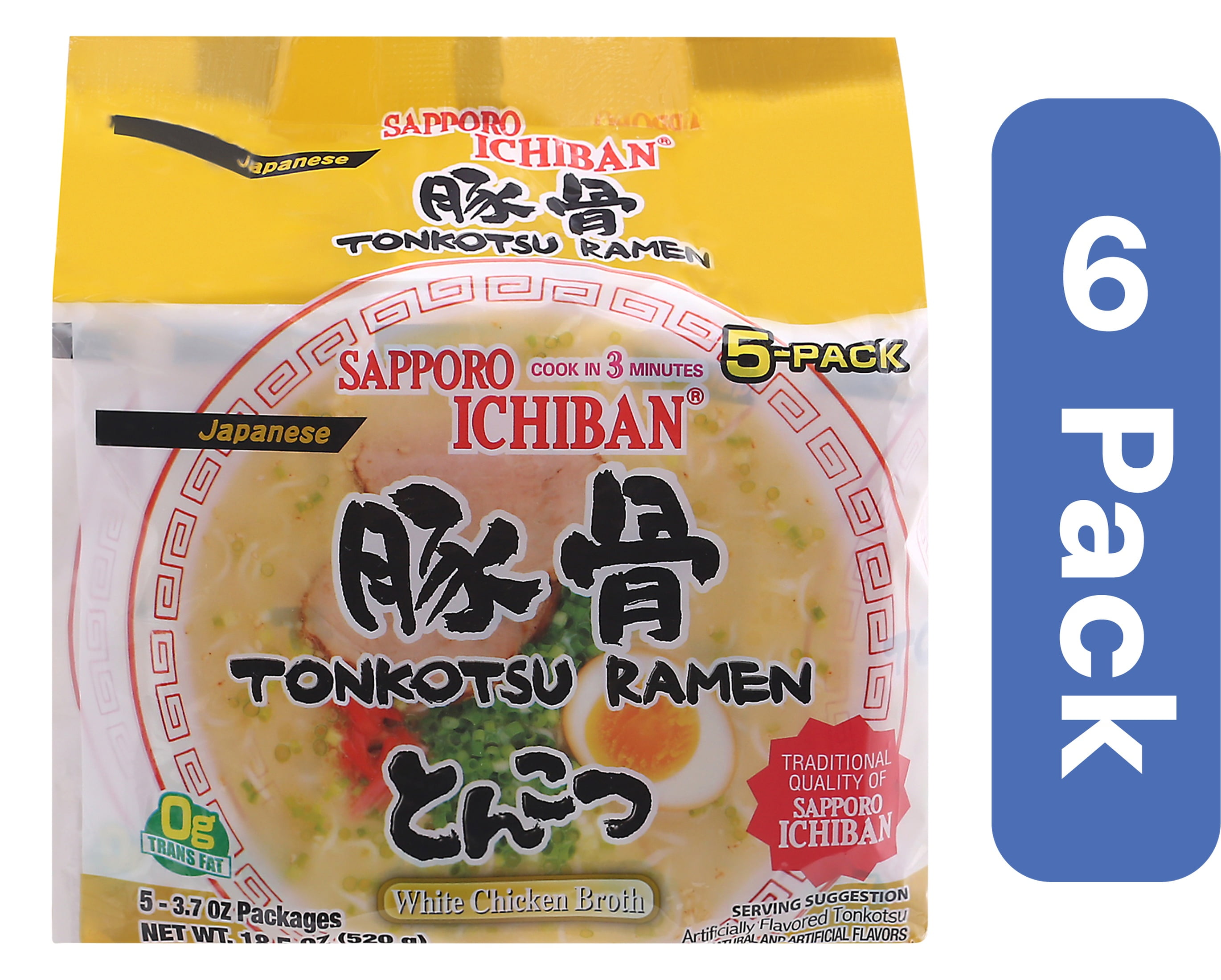 Sapporo Ramen Ichi Tonkotsu 5-Pack 18.5 oz (Pack Of 6)