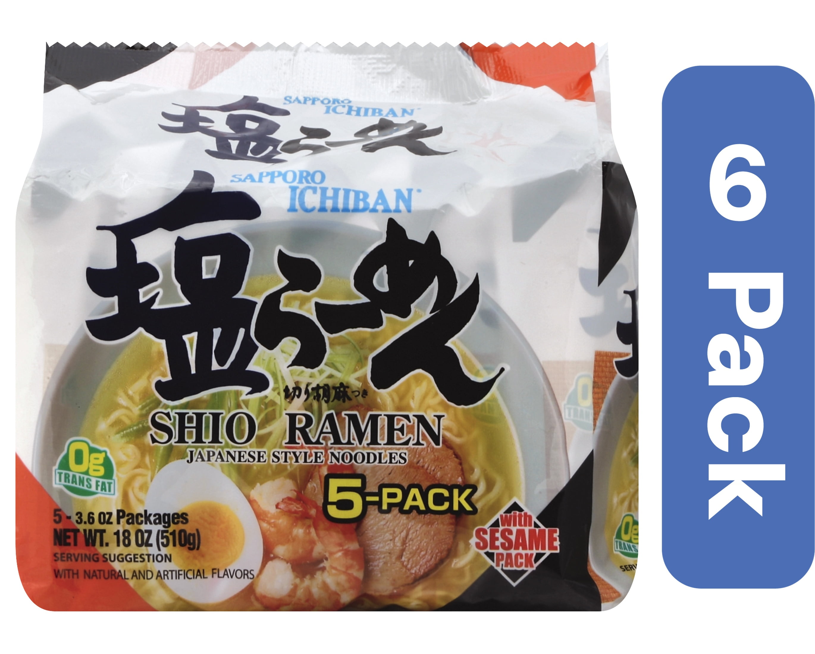 Sapporo Ramen Shio Salt 17.5 oz (Pack Of 6)