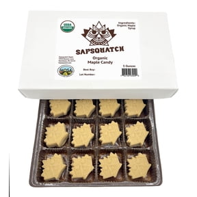Sapsquatch Organic Maple Candy - 5 Ounces - Pure Maple Syrup Sugar Leaf Candy