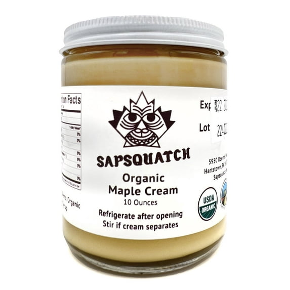 Sapsquatch Organic Maple Cream - 10 Ounces - Pure Maple Cream Butter Spread