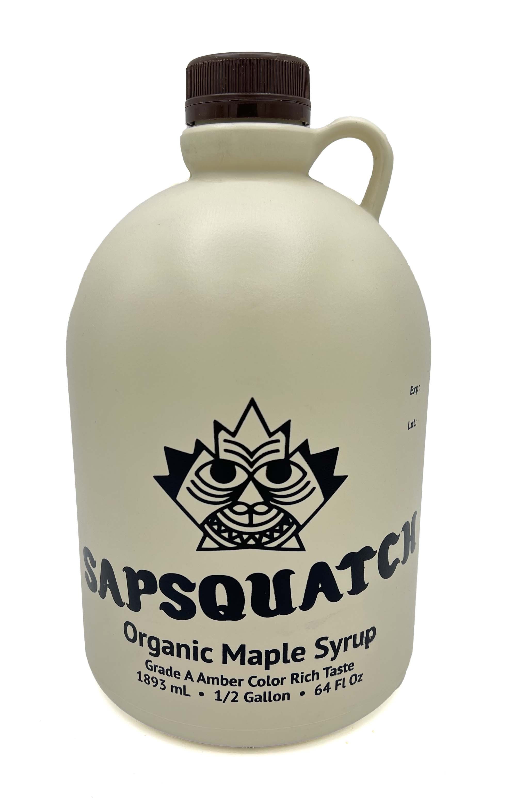 Sapsquatch Organic Maple Syrup - Half Gallon - Grade- A Amber Rich