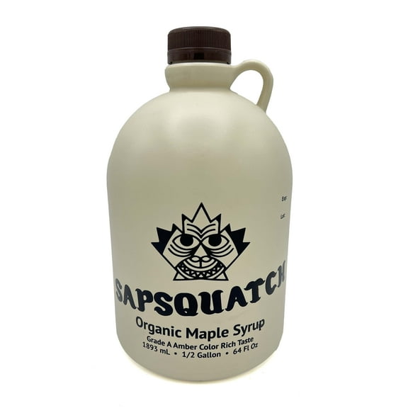 Sapsquatch Organic Maple Syrup - Half Gallon - Grade- A Amber Rich