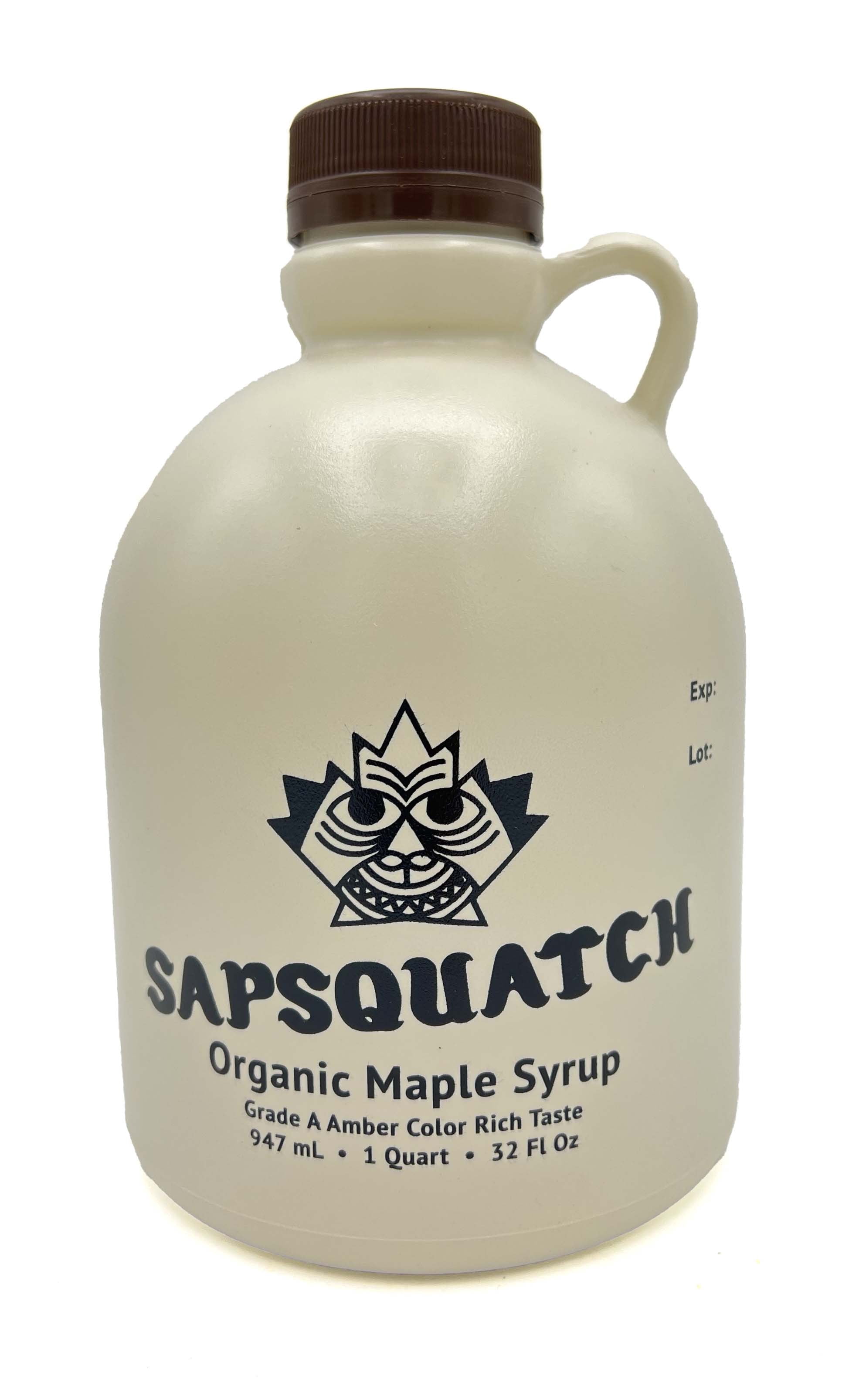 Sapsquatch Organic Maple Syrup - Quart - Grade- A Amber Rich