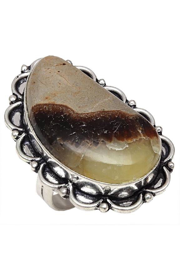 Saptarian Jasper Gemstone Handmade Women's Unisex 925 Silver Jewelry Rings "8"
