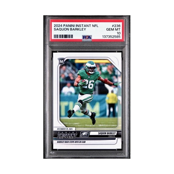 Saquon Barkley 2024 Panini Milestone NFL #236 Eagles 1 of 809 PSA 10 Gem Mint
