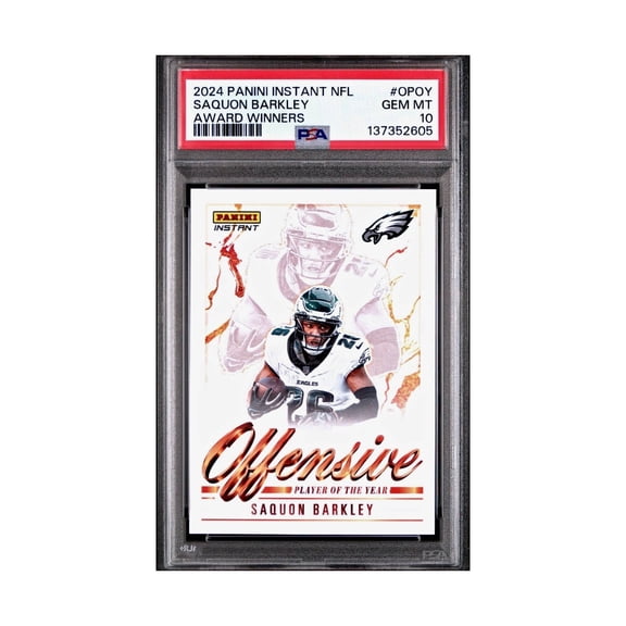 Saquon Barkley 2024 Panini NFL AP Offensive Player of the Year Eagles PSA 10 Gem
