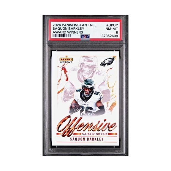 Saquon Barkley 2024 Panini NFL Offensive Player of the Year Eagles PSA 8 NM-MT