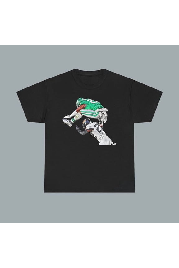 Saquon Barkley Hurdle Philadelphia Celebration T-Shirt Unisex Football Fan Apparel, Game Day Shirt,Black Color,Size M