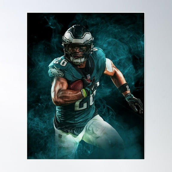 Saquon Barkley Philadelphia Sports Art Poster Wall Art, Modern Wall Decor For Living Room Bedroom, 12x18 UNFRAMED