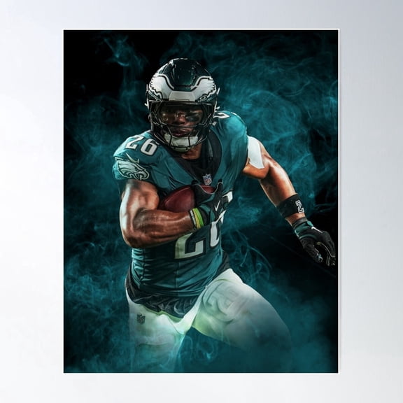 Saquon Barkley Philadelphia Sports Art Poster Wall Art Vintage Style Wall Decor, Poster Only