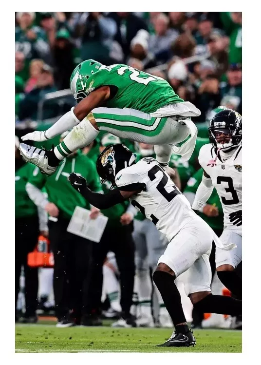 Saquon Barkley Reverse Hurdle Speechless Philadelphia Football 26x36