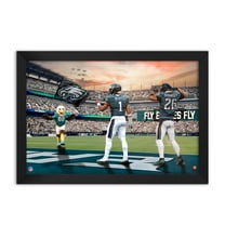 Saquon Barkley and Jalen Hurts Philadelphia Eagles Framed Two-Player Art Print