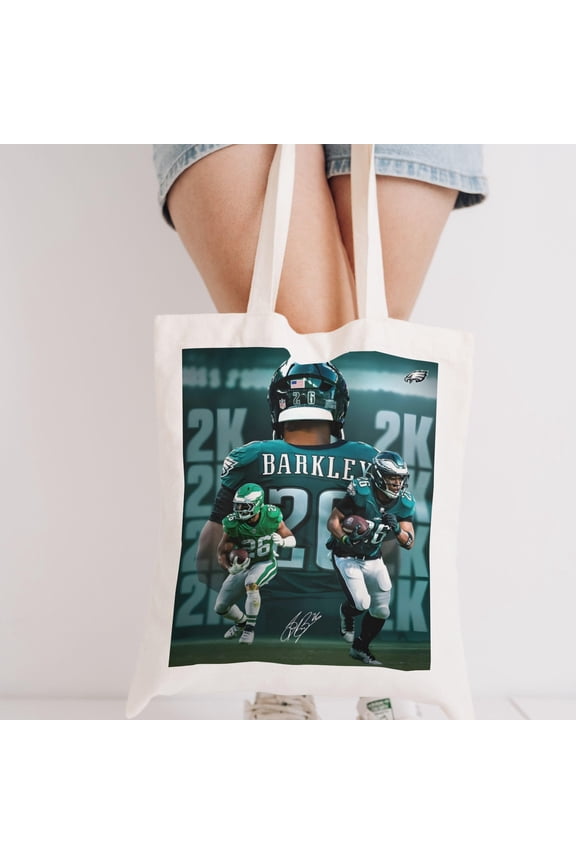 Saquon Barkley canvas Tote Bag.13.8 x 15.8 inches35x40cm