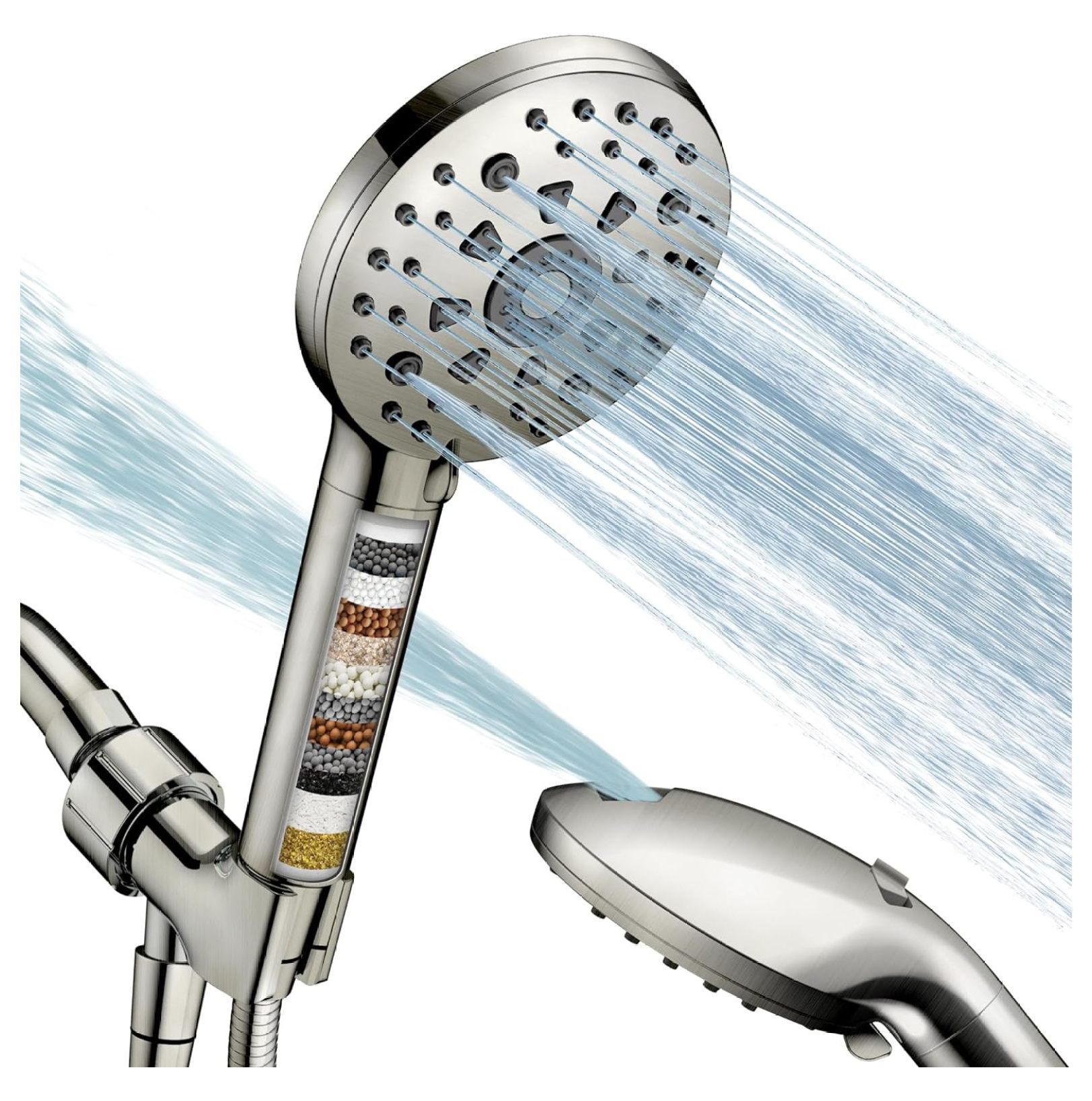 High Pressure Shower Head With Handheld Filtered Shower Head With 5 ...