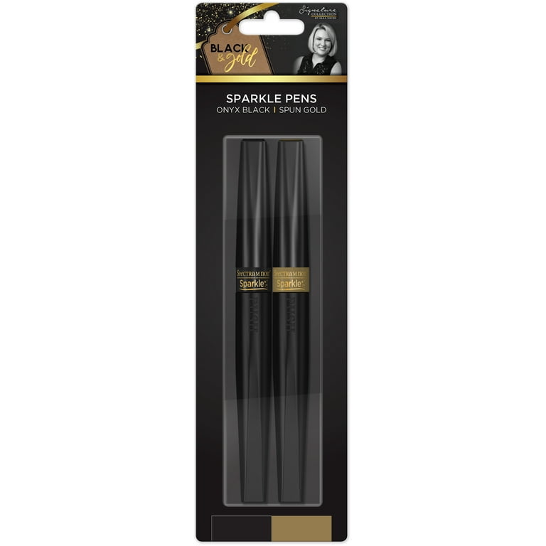 Sara Davies Signature Black Gold Sparkle Pens-Black/Gold