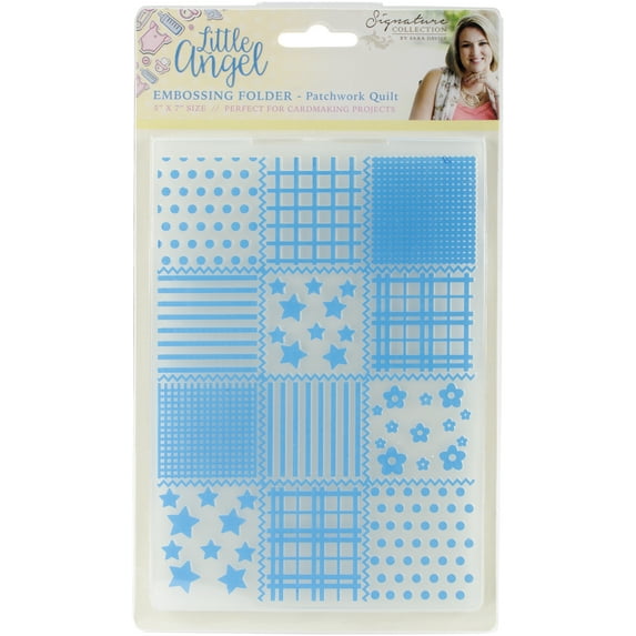 Sara Davies Signature Little Angel Embossing Folder 5"X7"-Patchwork Quilt