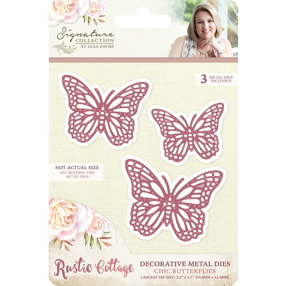 Sara Davies Signature Rustic Cottage Metal Dies-Chic Butterflies