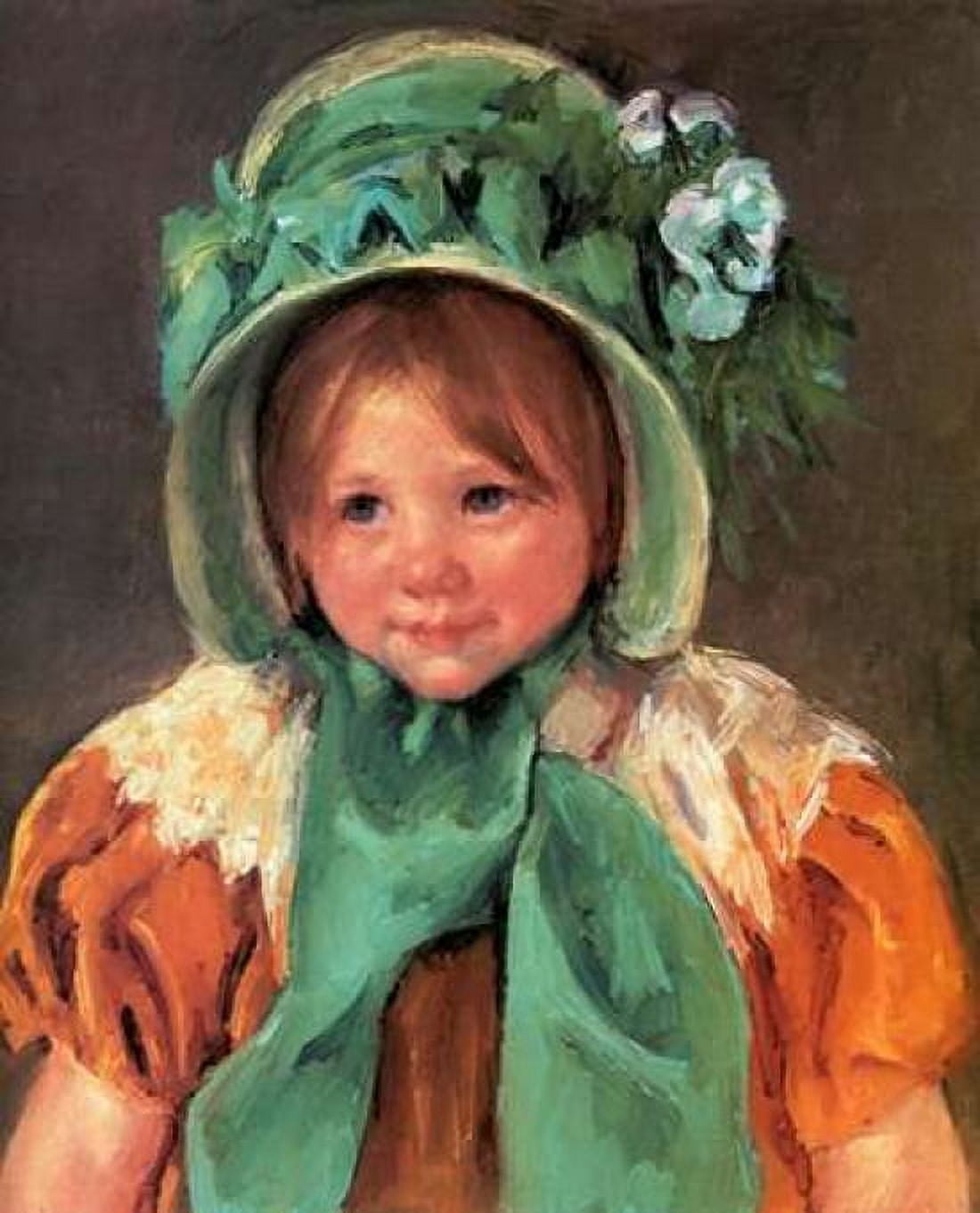 Sara In A Green Bonnet 1901 Canvas Art - Mary Cassatt (22 x 28)