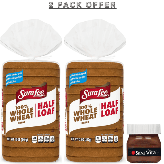 Sara Lee 100% Whole Wheat Bread, Half Loaf, 12 oz, Bread, Bag