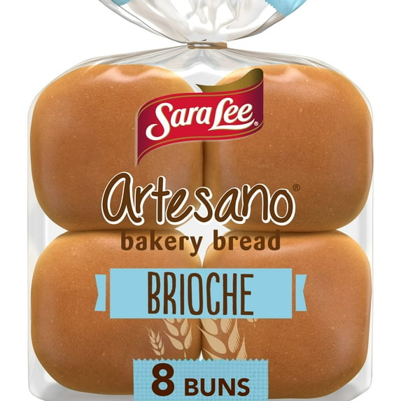 Sara Lee Artesano Brioche Buns, 8 count, Hamburger Buns, 16 oz Bag