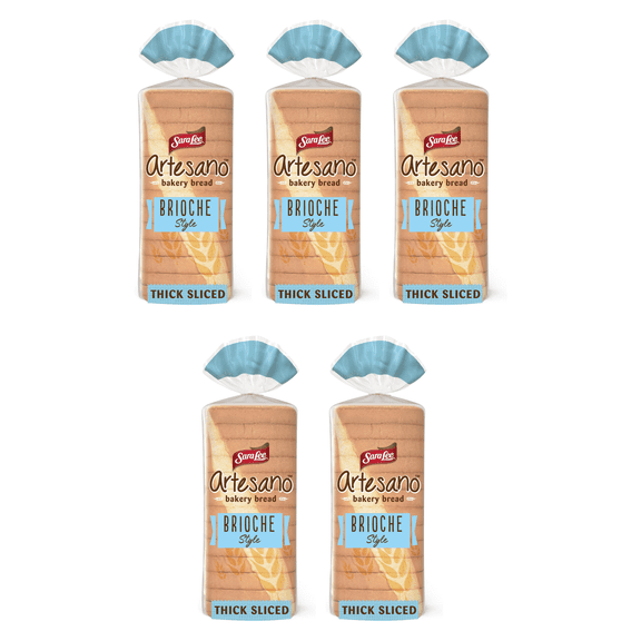 Sara Lee Artesano Brioche Hot Dog Buns, 8 count, Soft Hot Dog Buns, 16 oz Bag -Pack Of 5