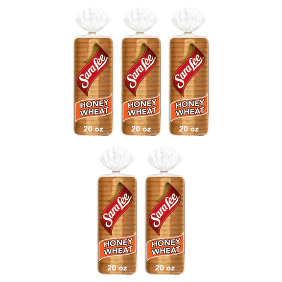 Sara Lee Artesano Golden Wheat Bread, 20 oz, Soft Whole Wheat Pre-sliced Wheat Bread, Bag -Pack Of 5