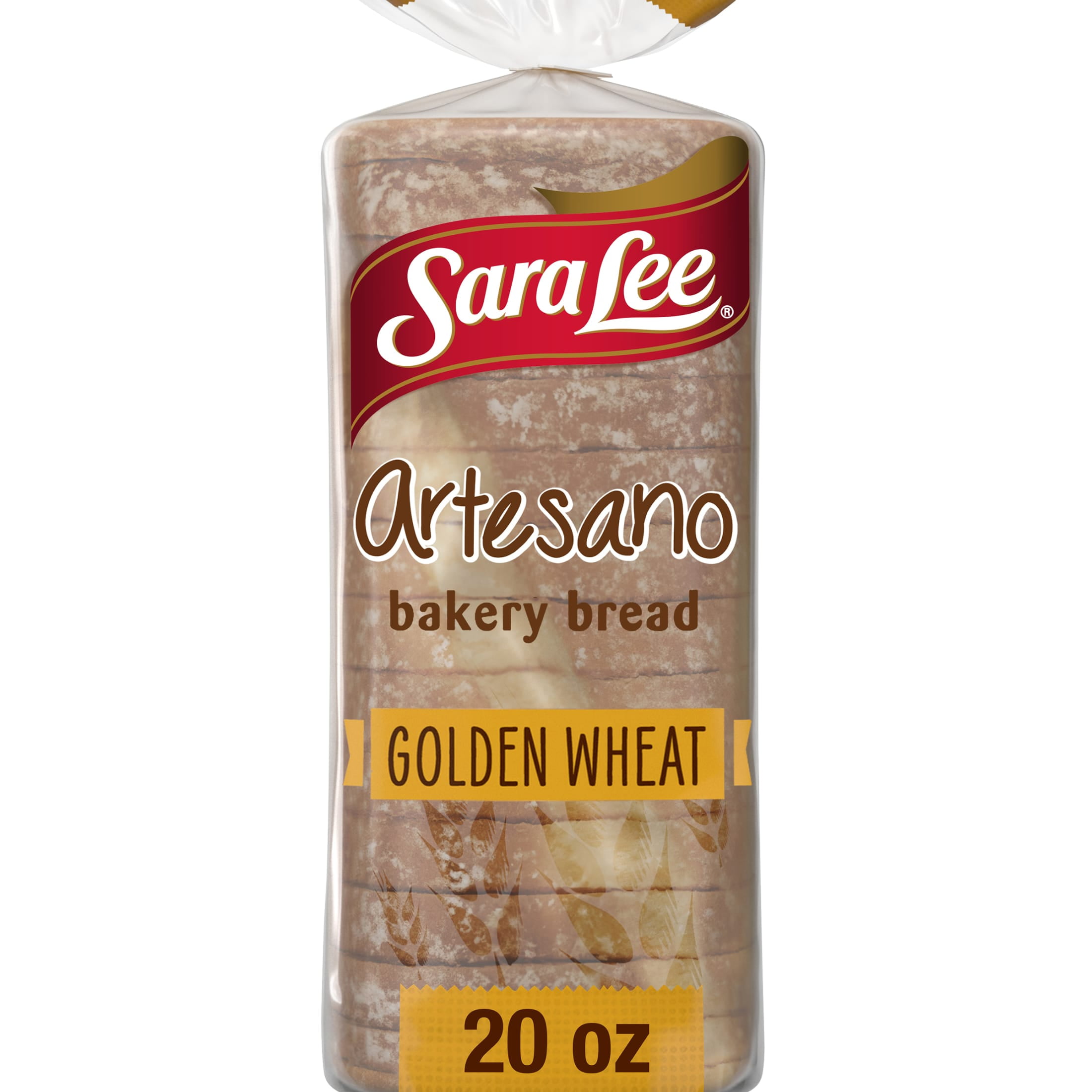 Sara Lee Artesano Golden Wheat Bread, 20 oz, Whole Wheat Pre-sliced Wheat Bread, Bag