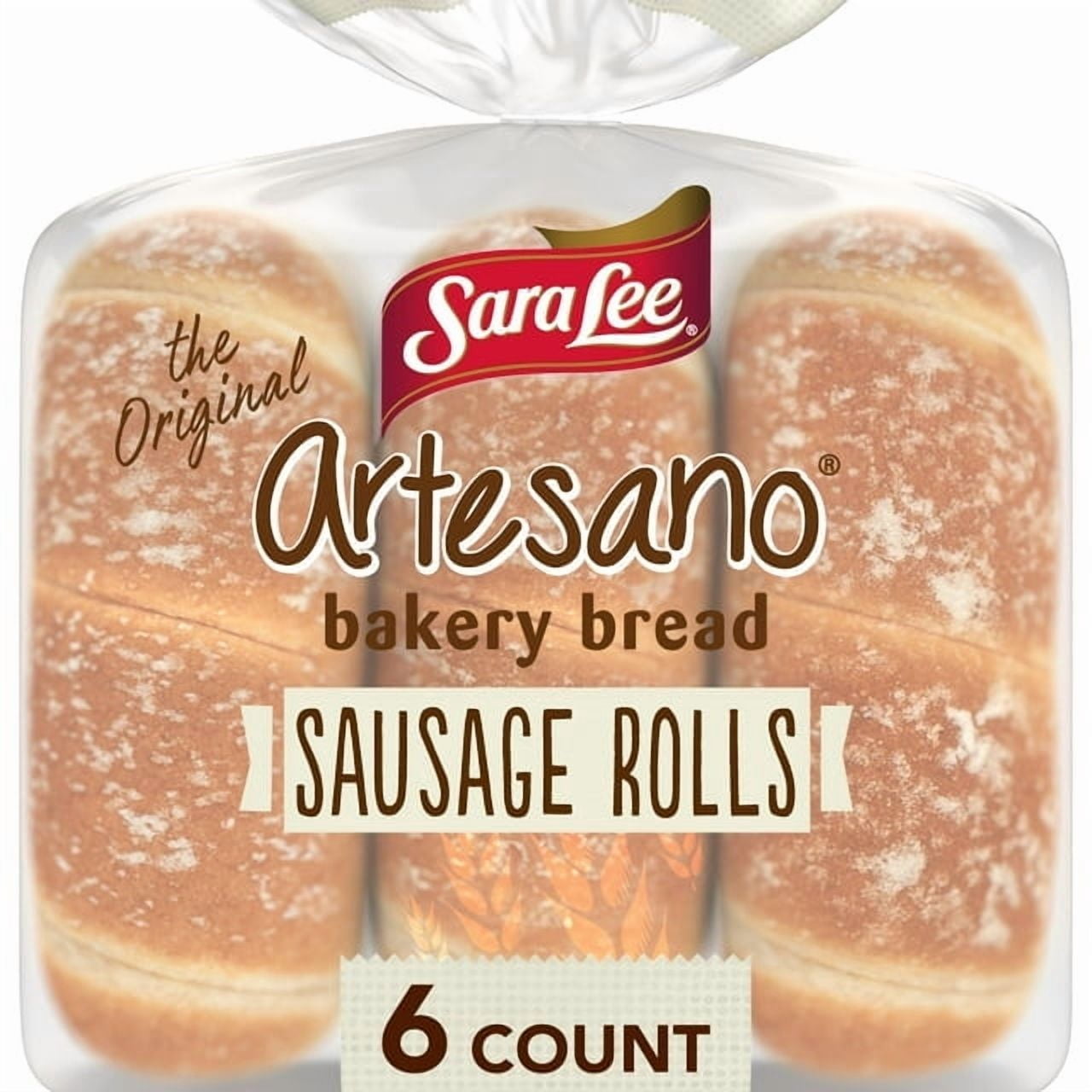 Sara Lee Artesano Sausage Rolls 6 ct 15 oz Hot Dog Buns (Pack of 2)