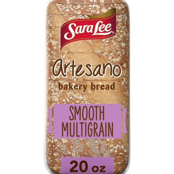 Sara Lee Artesano Smooth Multigrain Bread, 20 oz, Whole Wheat Pre-sliced Multigrain Bread, Bag