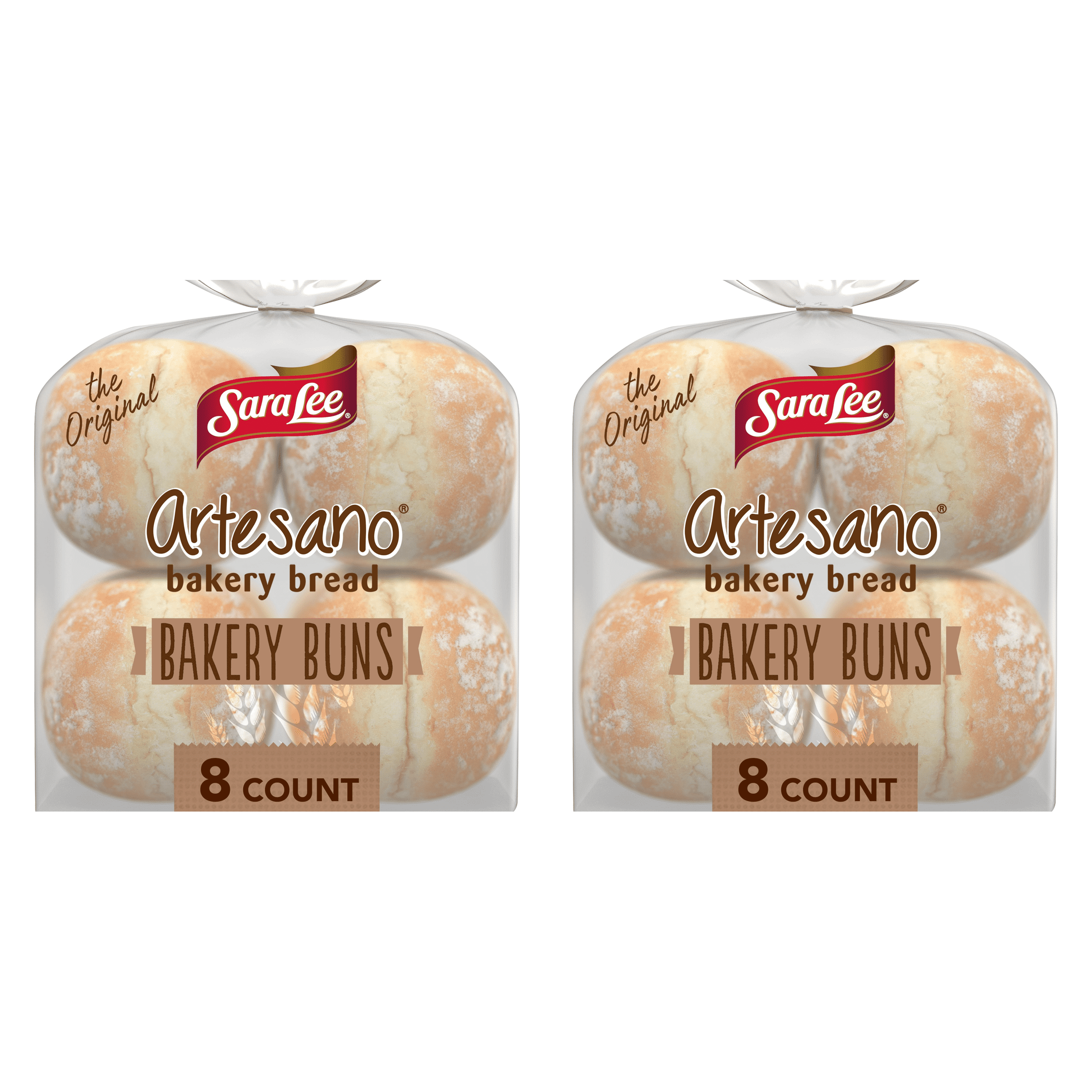 Sara Lee Artesano White Bakery Buns, 8 count, Soft Hamburger Buns