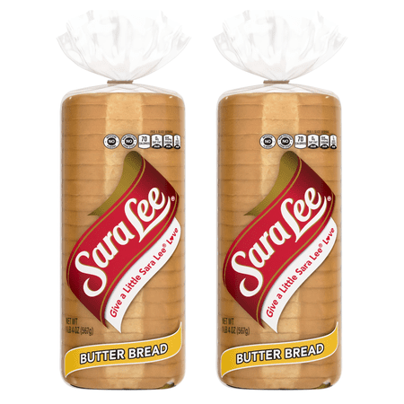 Sara Lee Butter Bread, 20 oz, Soft White Bread, Bag (Pack of 2)