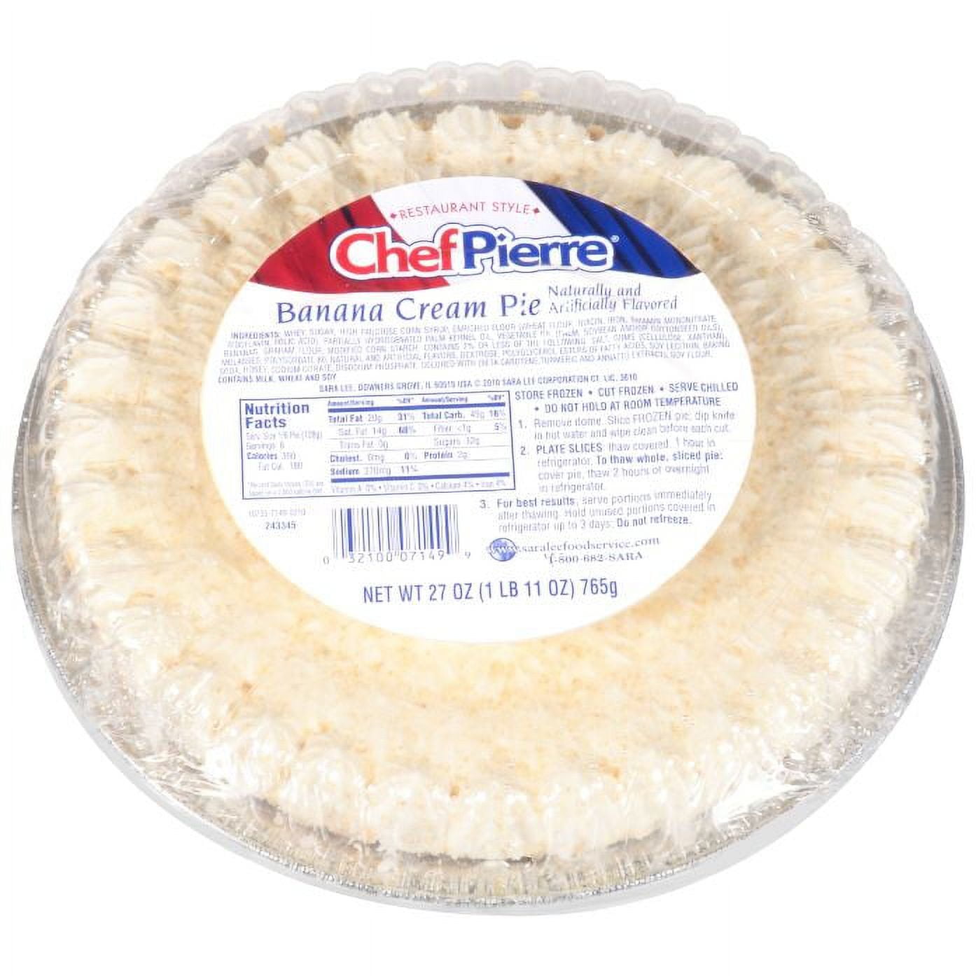 Sara Lee Chef Pierre Traditional Banana Cream Pie, 10 inch 27oz (PACK OF 6)