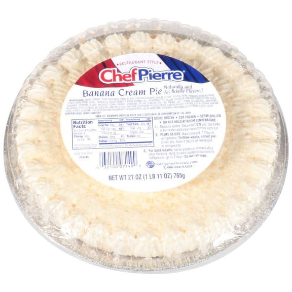 Sara Lee Chef Pierre Traditional Banana Cream Pie, 10 inch 27oz (PACK OF 6)