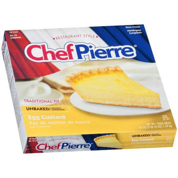 Sara Lee Chef Pierre Unbaked Egg Custard Open Face Pie 10" 2.625lbs (PACK OF 6)