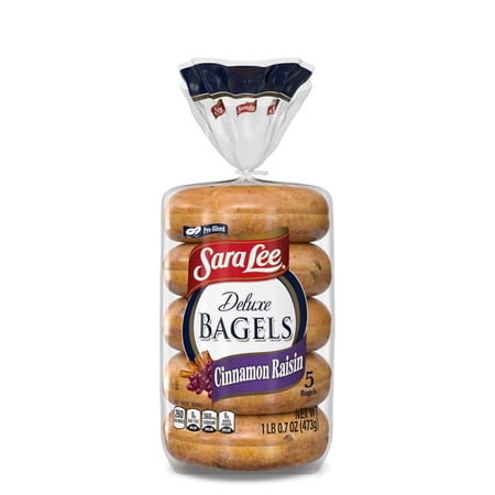 Sara Lee Cinnamon Raisin Bagel, 5 Count, 16.7 oz Bag