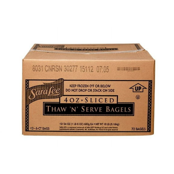 Sara Lee Cinnamon and Raisin Bagel, 4 Ounce - 72 per case.