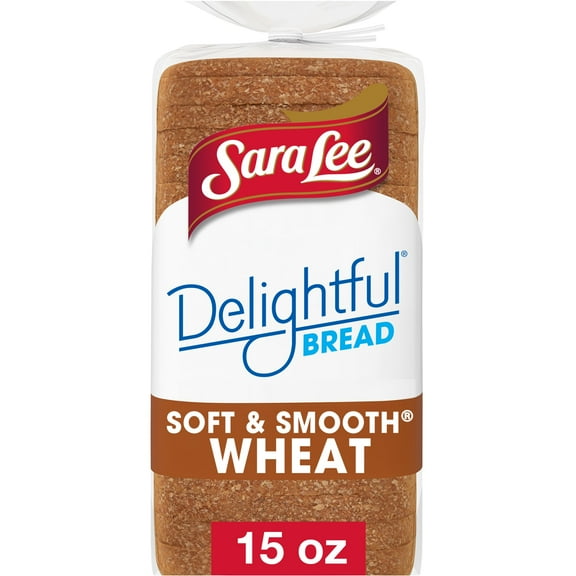 Sara Lee Delightful Soft & Smooth Wheat Bread, 15 oz, Whole Wheat Bread Wheat Bread, Bag