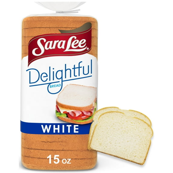 Sara Lee Delightful White Bread, 15 oz, Soft White Bread, Bag (Pack of 2)