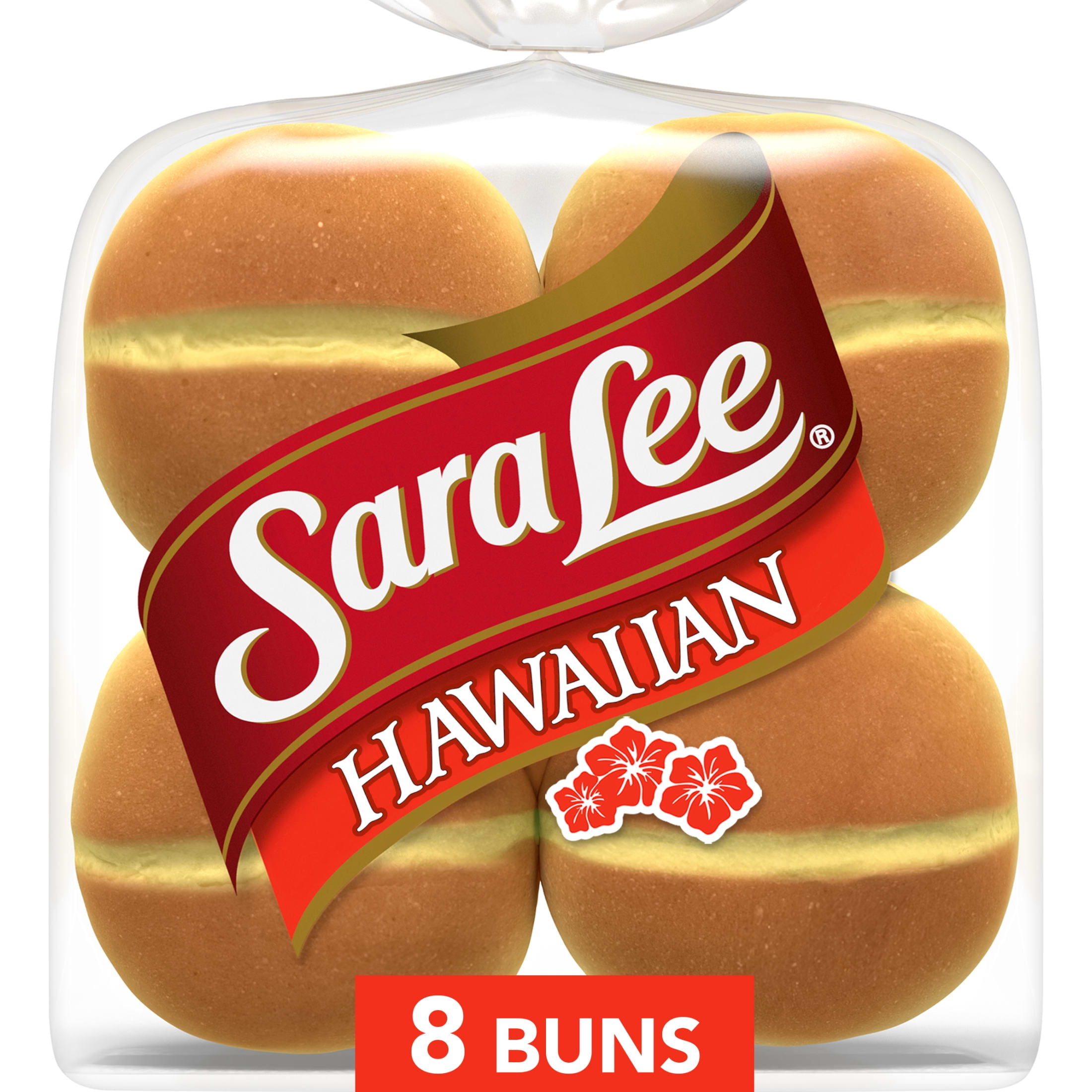 Sara Lee Hawaiian Sandwich Buns, 8 count, Hamburger Buns, 18 oz Bag