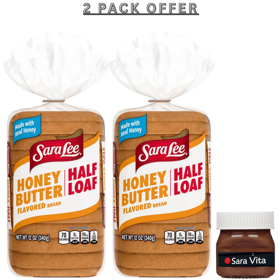 Sara Lee Honey Butter Bread, Half Loaf, 12 oz, Bread, Bag