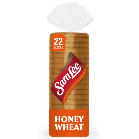 Sara Lee Honey Wheat Bread, 20 oz, Soft Wheat Bread, Bag (Pack of 2)