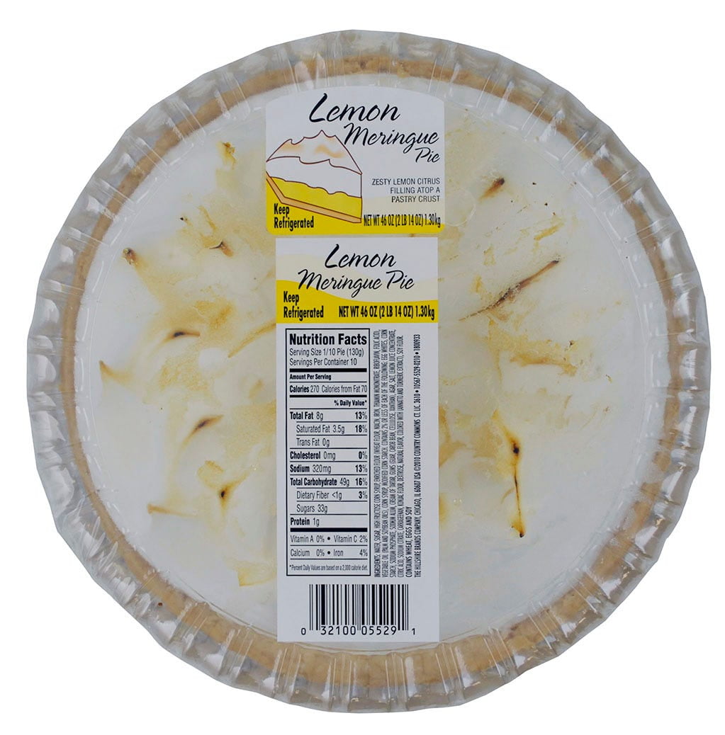 Sara Lee In-Store Bakery Gourmet Lemon Meringue Hi Pie, 10 inch - 4 per case.