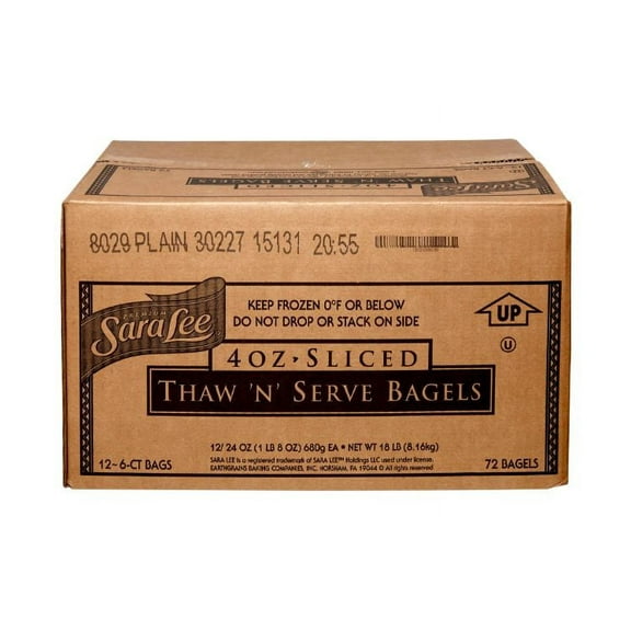 Sara Lee Plain Jumbo Bagel, 4 Ounce - 72 per case.