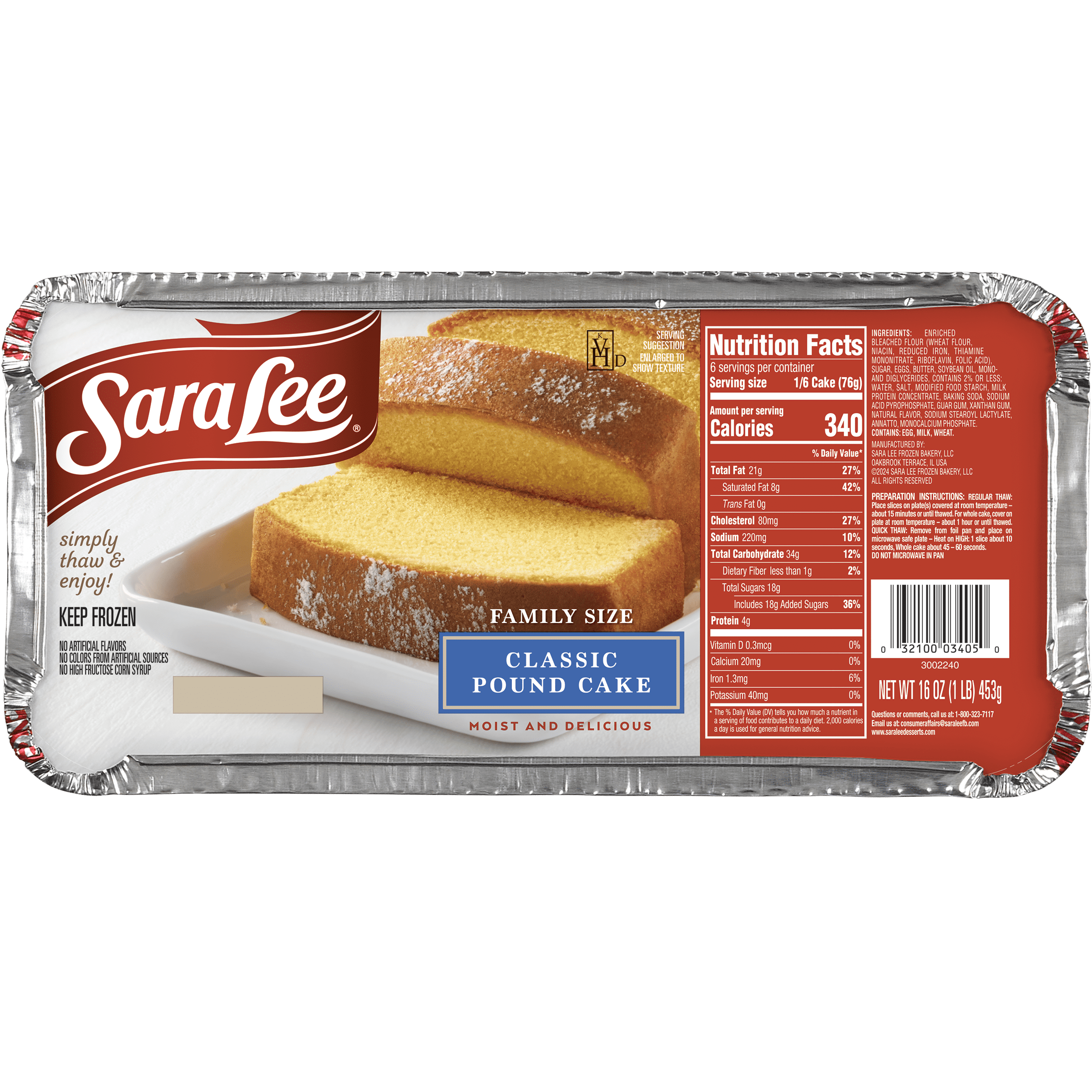 Sara Lee Pound Cake Family Pak